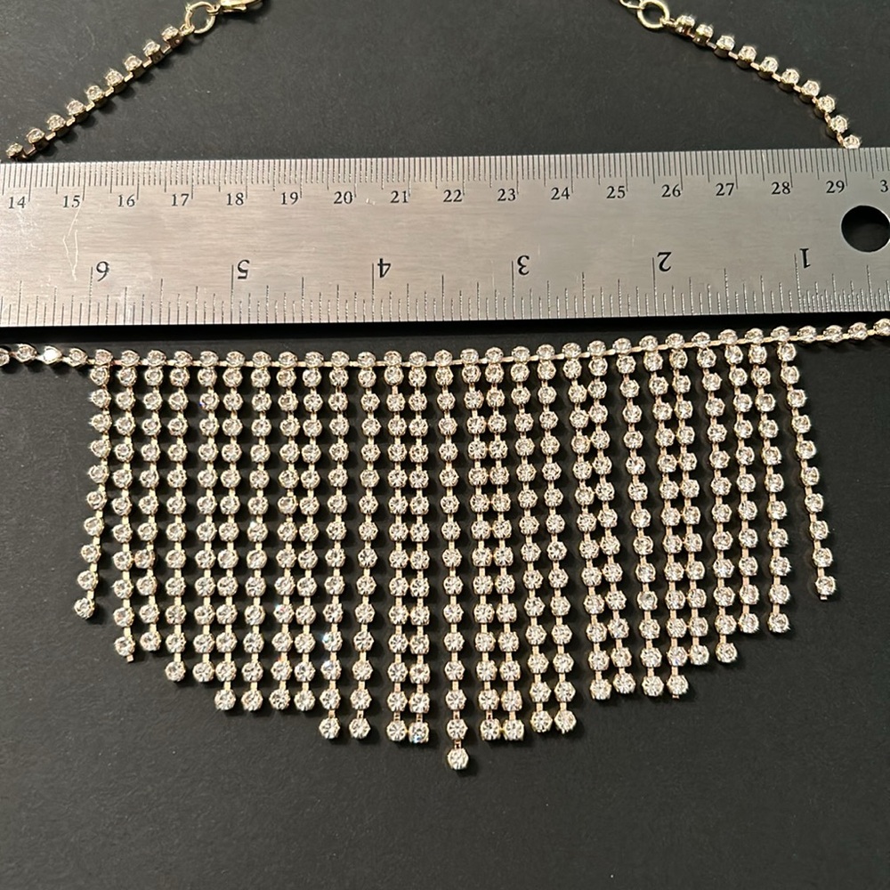 Glass Bib Crystal Statement Necklace and Earrings - Picture 5 of 10